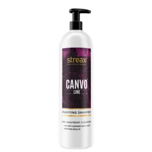 Green and white bottle of Streax Professional Canvo Line Purifying Shampoo 1000ml